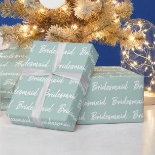 Minimalistische Brautjungfer-Bürstenschrift-Typogr Geschenkpapier