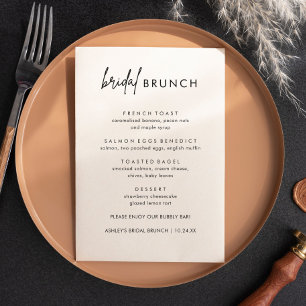 Minimalistische Bridal Brunch-Menükarten Brunch Menükarte