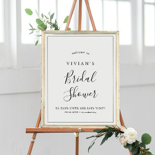 Minimalistische Bridal Shower Begrüßung Poster
