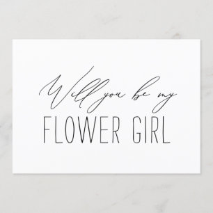 Minimalistische Bridesmaid Flower Girl Vorschlag C Einladung