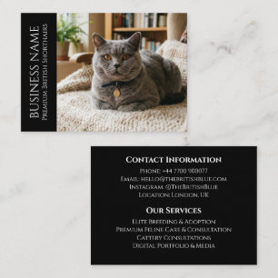 Minimalistische British Shorthair Custom Schwarz Visitenkarte