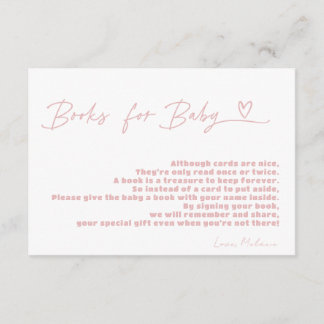 Minimalistische Buchanfrage für ein Sweet Girl Bab Begleitkarte