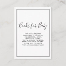 Minimalistische Bücher für Baby Shower Karte