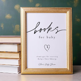 Minimalistische Bücher für Babysignatur Poster