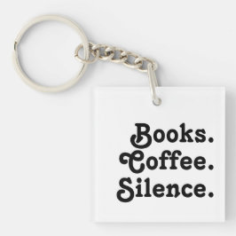 Minimalistische Bücher Kaffee Silence Acrylic Schl Schlüsselanhänger