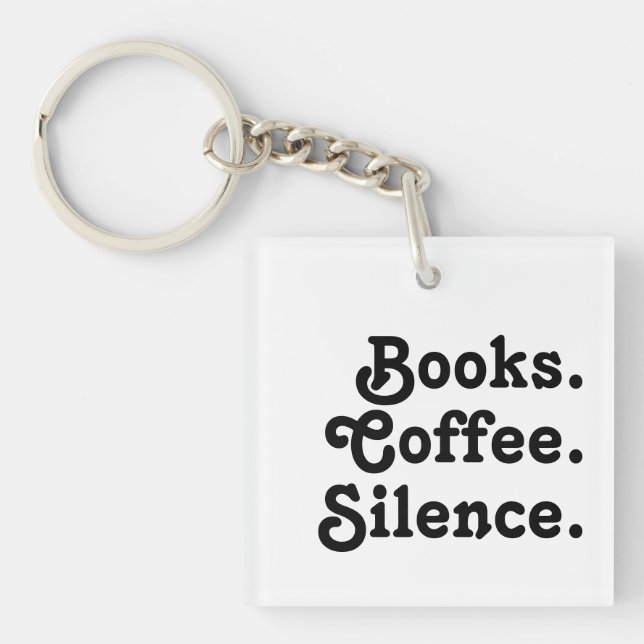 Minimalistische Bücher Kaffee Silence Acrylic Schl Schlüsselanhänger (Vorderseite)