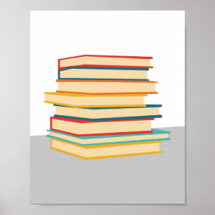 Minimalistische Bücher Wall Art Poster