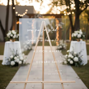 Minimalistische Buchstabenschrift Begrüßung Acrylschild