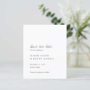 Minimalistische Budget-Hochzeit Save-the-Date