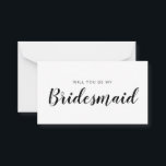 Minimalistische Budgetübersicht Mitteilungskarte<br><div class="desc">Vorschlag für eine Minimalistische moderne Schwarz-Weiß-Kalligrafie Bridesmaid. Brautparty Vorschlagskarte und Einladung. Features trendigen und stilvollen Skript-Schriftart.</div>