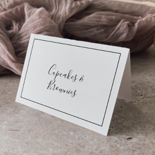 Minimalistische Buffet-Lebensmitteletiketten Tischnummer