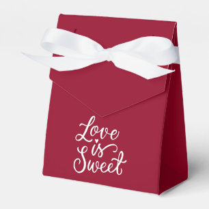 Minimalistische Burgunder Rot und Weiß Hochzeit Geschenkschachtel