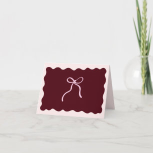 Minimalistische burgunderrote Dankeschön-Karte zum Dankeskarte