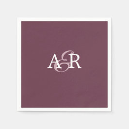 Minimalistische Burgundy-Anfangsmonographie Serviette