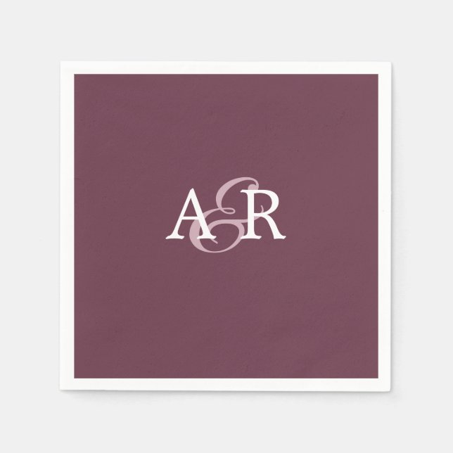 Minimalistische Burgundy-Anfangsmonographie Serviette (Vorderseite)