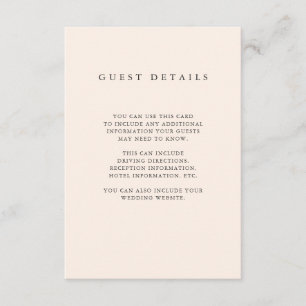 Minimalistische Bürste   erröten rosa Begleitkarte