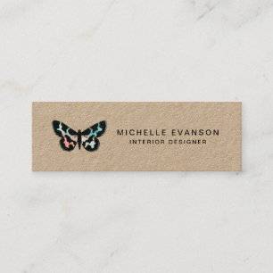 Minimalistische Butterfly-Logo-Kraft Mini Visitenkarte