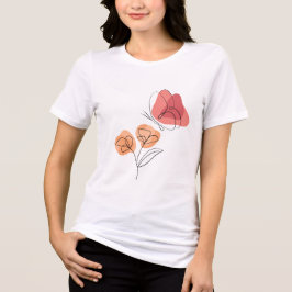 Minimalistische Butterfly- und Blumenliniengrafik Tri-Blend Shirt