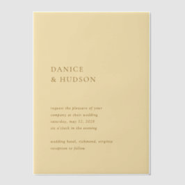 Minimalistische Buttergelbe Moderne Hochzeit