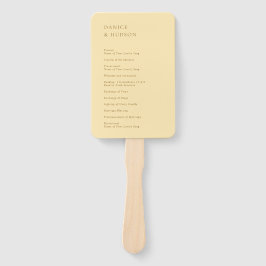 Minimalistische Buttergelbe Moderne Hochzeit Fächer