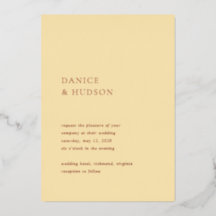 Minimalistische Buttergelbe Moderne Hochzeit