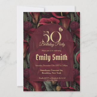 Minimalistische Call Lilien zum 20. Geburtstag ins Einladung