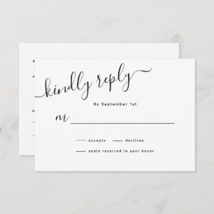 Minimalistische Calligrafy Wedding RSVP Card