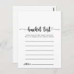 Minimalistische Calligraphy Simple Ecket List Card Postkarte<br><div class="desc">Diese minimalistischen Kalligrafiekarten sind die perfekte Lösung für einen einfachen Hochzeitsempfang oder ein einfaches Brautparty. Das einfache und elegante Design zeichnet sich durch klassische und extravagante Schriftzeichen in Schwarz und Weiß aus. Ändern Sie den Wortlaut in Anzug jedes Lebensereignisses. Das Schild der Schaufelliste wird separat verkauft.</div>