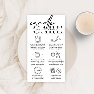 Minimalistische Candle Safety Instructions Cards Visitenkarte