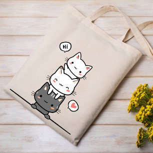 Minimalistische Cat Illustration-Tasche