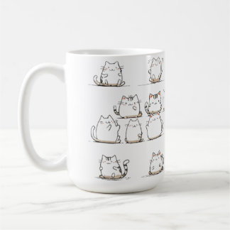 Minimalistische Cat Line Art - Elegant handGezeich Kaffeetasse