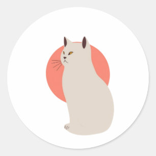 Minimalistische Cat Line Art Sticker - Stilvoll &