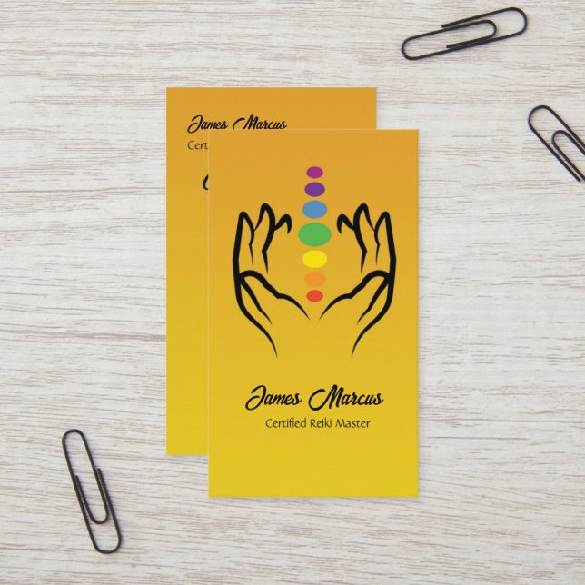 Minimalistische Chakra Energie Spirituelle Heilung Visitenkarte (Vorderseite/Rückseite Beispiel)