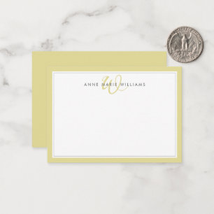 Minimalistische Chartreuse-Zwei-Rahmen-Monogramm Mitteilungskarte