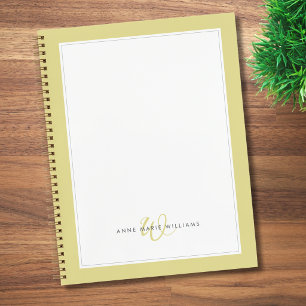 Minimalistische Chartreuse-Zwei-Rahmen-Monogramm Notizbuch