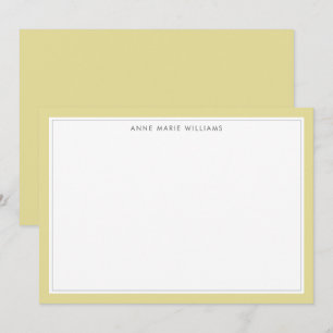 Minimalistische Chartreuse-Zweirahmen-Namen-Notizk Mitteilungskarte