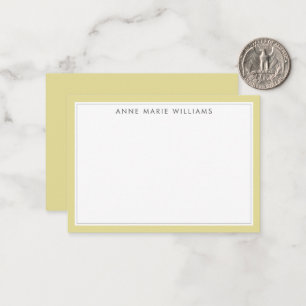Minimalistische Chartreuse-Zweirahmen-Namens-Notiz Mitteilungskarte