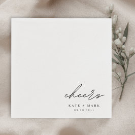 Minimalistische Cheers Personalisierte Hochzeit Serviette