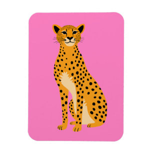 Minimalistische Cheetah in Pink Magnet