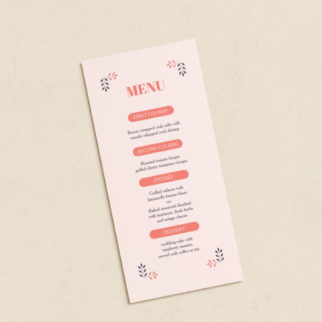 Minimalistische Chic-Ästhetik Menükarte (Von Creator hochgeladen)