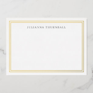 Minimalistische Chic Frame Personal Stationery Folieneinladung
