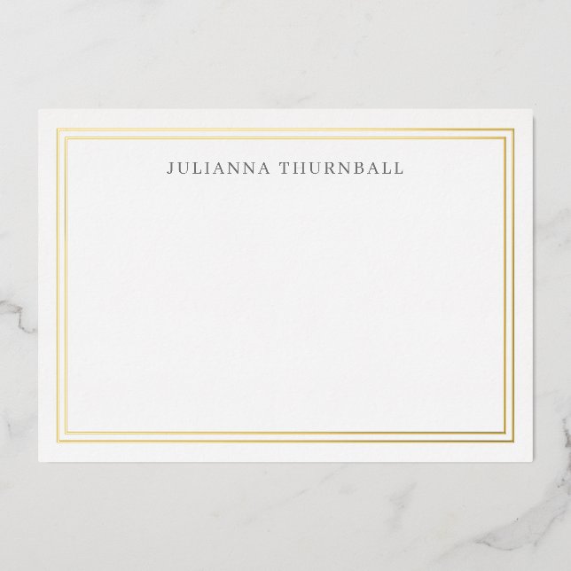 Minimalistische Chic Frame Personal Stationery Folieneinladung (Vorderseite)