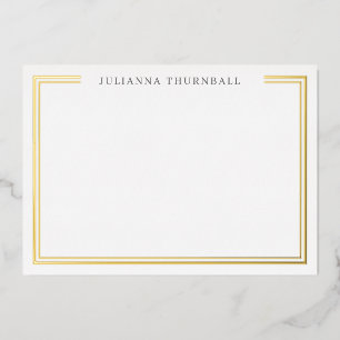 Minimalistische Chic Frame Personal Stationery Folieneinladung