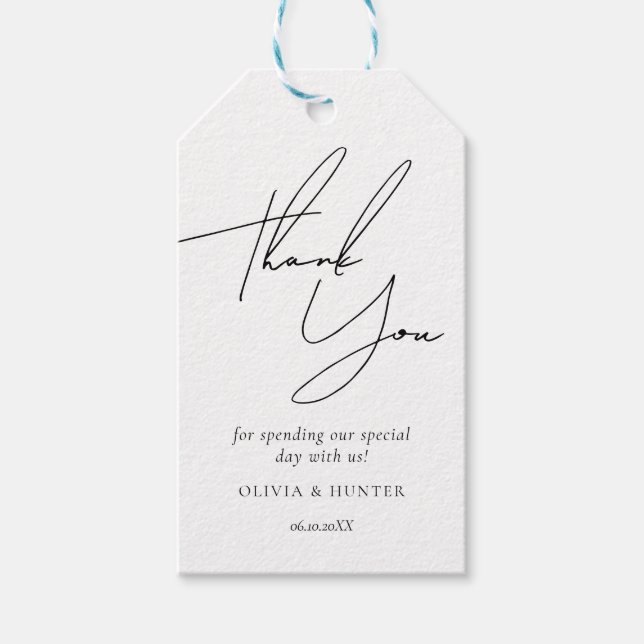 Minimalistische Chic-Gastgeschenke Hochzeiten - Gi Geschenkanhänger (Vorderseite)