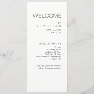 Minimalistische Chic-Hochzeit   Grauprogramm Programm