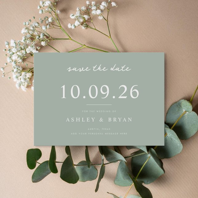 Minimalistische Chic-Hochzeit speichern Sie das Da Save The Date (Von Creator hochgeladen)