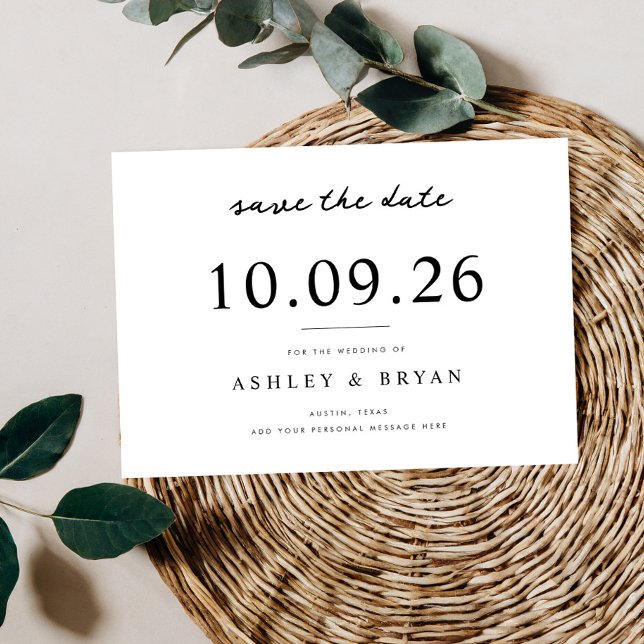 Minimalistische Chic-Hochzeit speichern Sie das Da Save The Date (Von Creator hochgeladen)