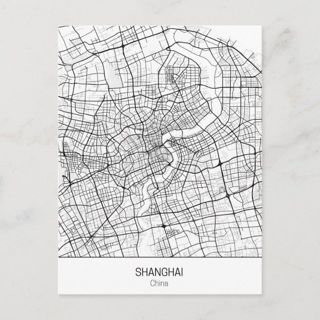 Minimalistische China in Shanghai Postkarte (Vorderseite)