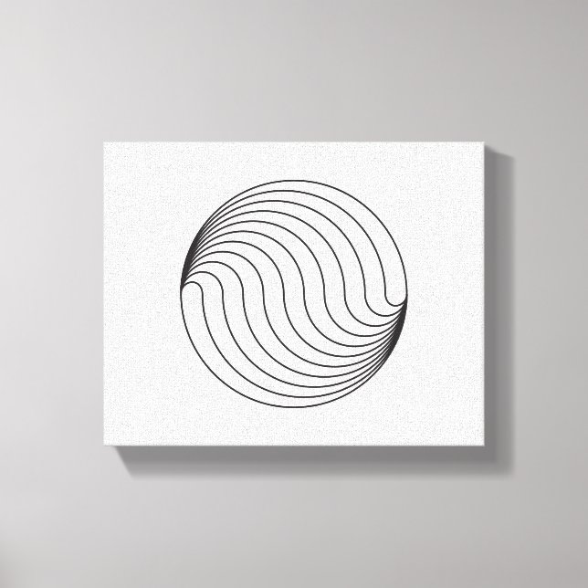 Minimalistische Circle Waves Leinwanddruck (Vorderseite)