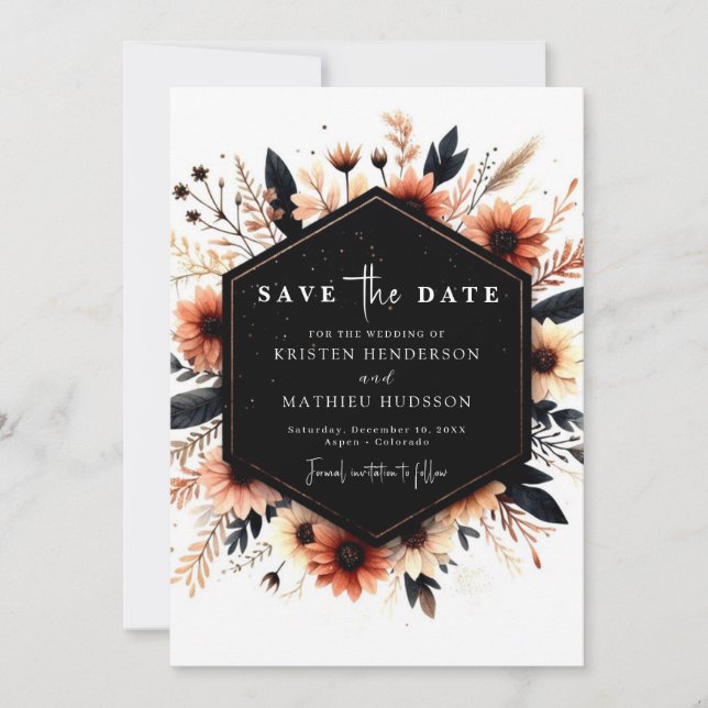 Minimalistische Classic Terracotta Wedding Save The Date (Vorderseite)